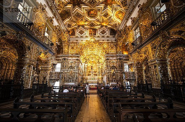 Innenaufnahme  Kirche  Heiligtum  UNESCO-Welterbe  Bahia  Brasilien  Pelourinho  Südamerika