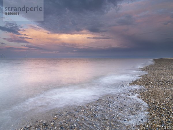 Farbaufnahme  Farbe  Europa  Strand  Abend  Großbritannien  Schönheit  Norfolk  England  Norden