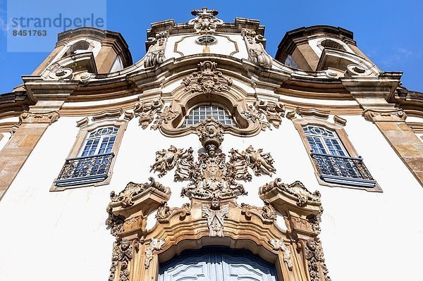 Detail  Details  Ausschnitt  Ausschnitte  Kirche  Fassade  UNESCO-Welterbe  Brasilien  Minas Gerais  Ouro Preto  Südamerika