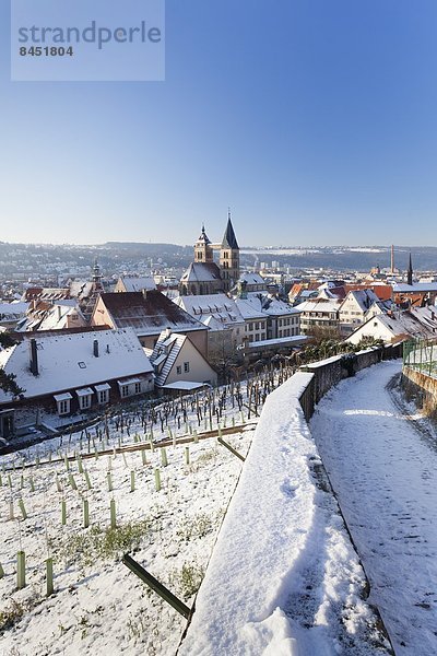 hoch  oben  Europa  Winter  Stadt  Ansicht  Flachwinkelansicht  Winkel  Deutschland  alt