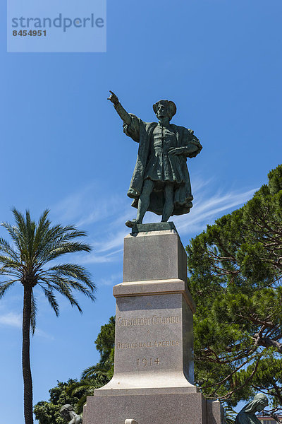 Christoph Kolumbus  Denkmal am Hafen von Rapallo  Italienische Riviera  Ligurien  Italien