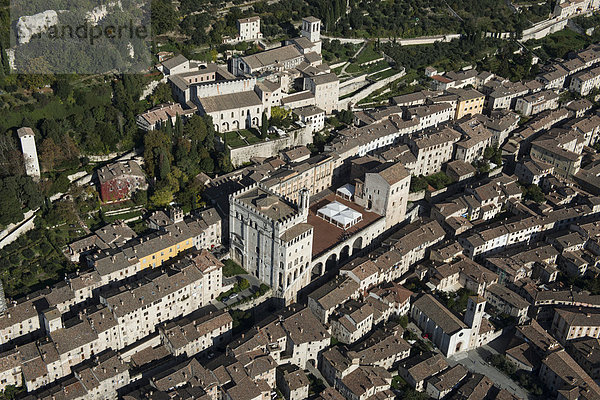 Stadt Geschichte Platz Gubbio Italien Umbrien