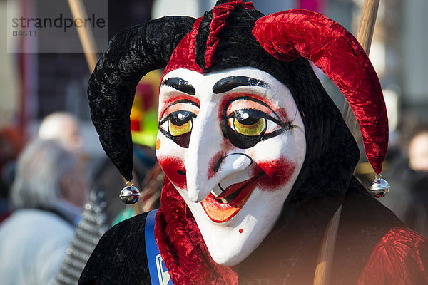 Beim Karnevalsumzug  Basler Fasnacht  Basel  Schweiz