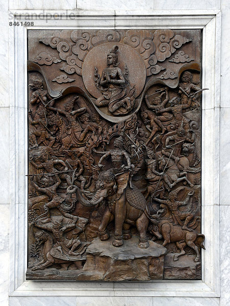 Relief am Tempel Wat Traimit  Bangkok  Thailand