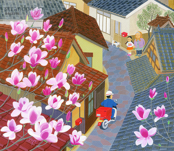 Tradition Illustration Jahreszeit japanisch