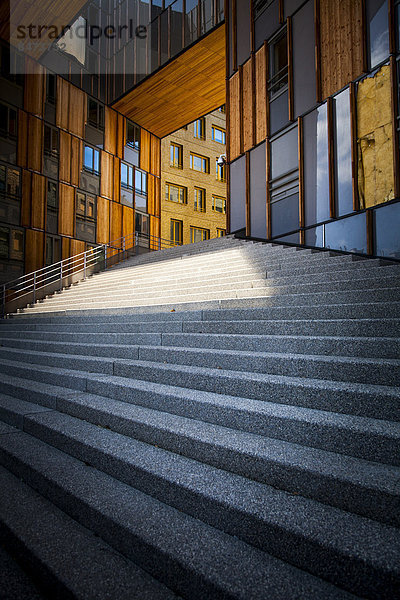 Treppe vor einem Gebäude im Viertel La Confluence  Lyon  Rhône-Alpes  Frankreich