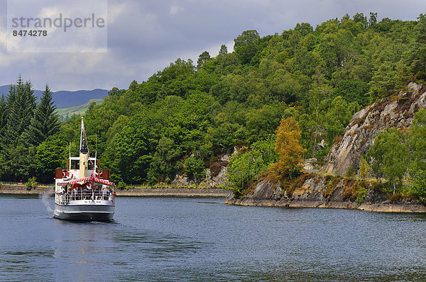 Das Ausflugsschiff SS Sir Walter Scott  Loch Katrine  Stirling  Central  Schottland  Großbritannien