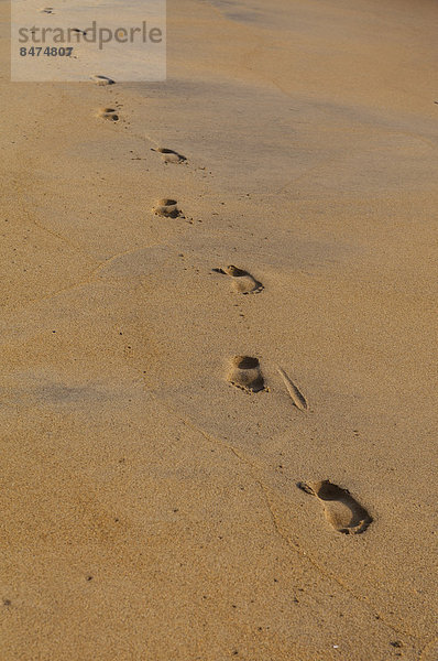 Fußabdrücke im Sand  Strand bei Waskaduwa  Westprovinz  Sri Lanka