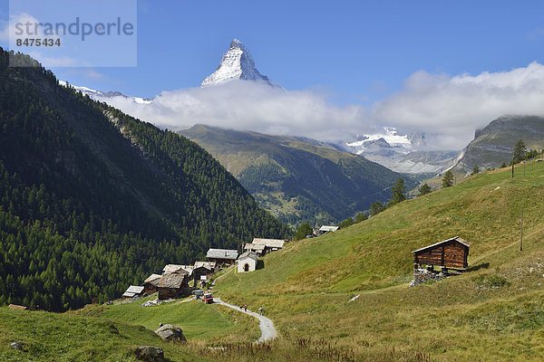Dorf Matterhorn Fokus auf den Vordergrund Fokus auf dem Vordergrund Schweiz Zermatt