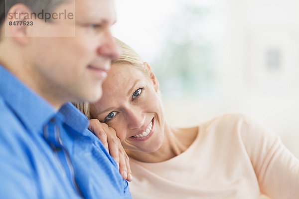 Couple relaxing  focus on woman