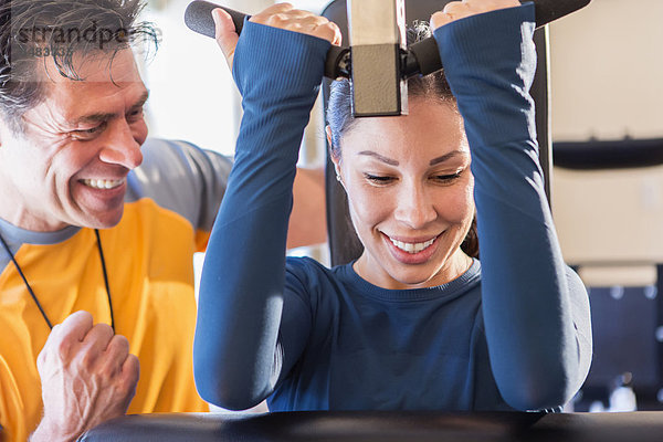 Fitness-Studio  Frau  arbeiten  Persönlicher Freiraum