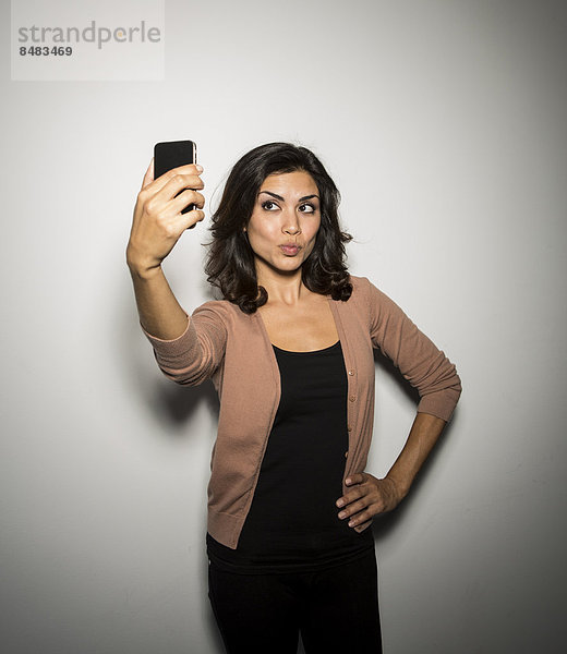 Geschäftsfrau  Fotografie  nehmen  Telefon  mischen  Handy  Mixed
