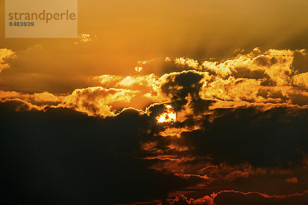 Wolken bei Sonnenuntergang  Etosha Nationalpark  Namibia