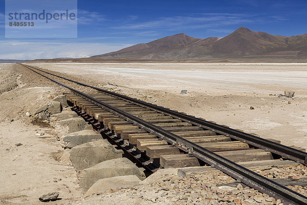 Eisenbahnschienen  Altiplano-Hochland  Anden  Bolivien