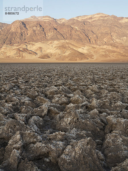 Erodierte Steinsalz-Zinnen am Devil's Golf Course  Salzpfanne im Death Valley  Senke Badwater Basin  Death-Valley-Nationalpark  Kalifornien  USA
