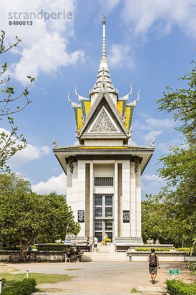 Phnom Penh  Hauptstadt  Mensch  füllen  füllt  füllend  Monument  Feld  töten  Totenkopf  Südostasien  Vietnam  Asien  Kambodscha