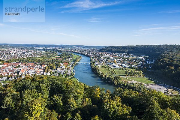 Europa  über  Fluss  Ansicht  Donau  Bayern  Deutschland