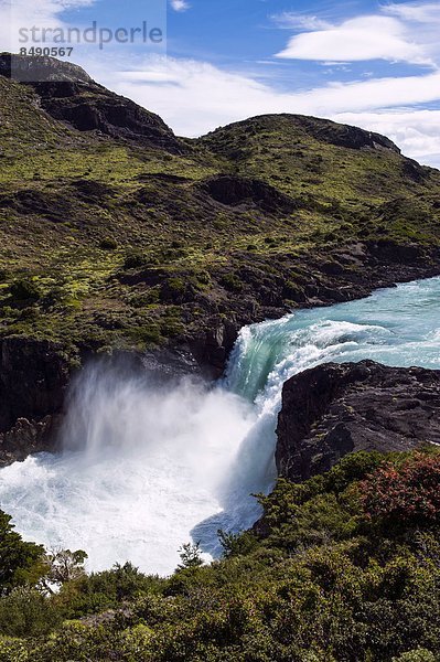 Wasserfall  Chile  Patagonien  Südamerika