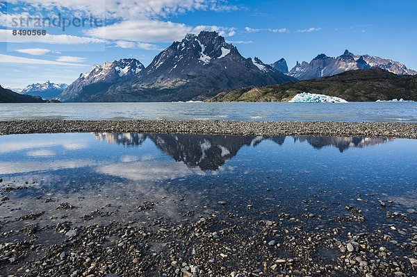Nationalpark See Chile grau Patagonien Südamerika