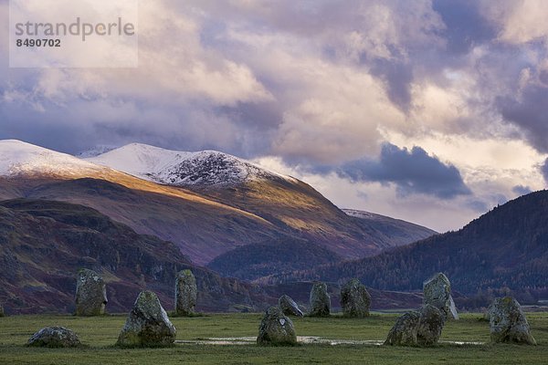 entfernt  Europa  Berg  Stein  Großbritannien  Kreis  Herbst  Cumbria  England  Schnee