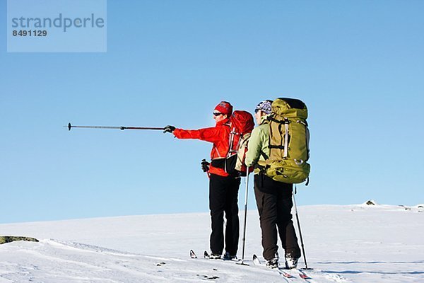 überqueren  Frau  Skisport  2  Lappland  Kreuz  Schweden