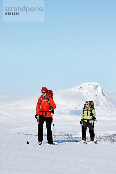 überqueren  Frau  Skisport  2  Lappland  Kreuz  Schweden