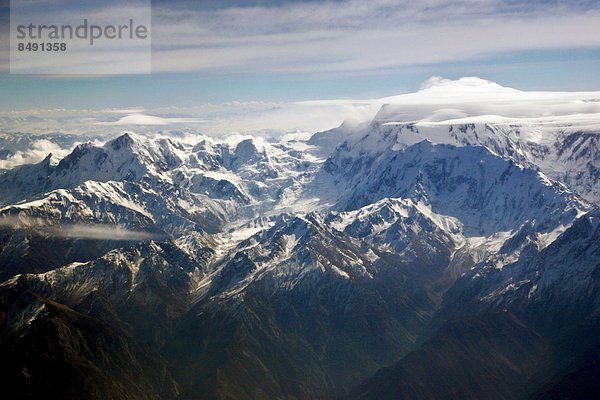 Snow-covered peaks of Karokoram Mountains  Skardu Valley  North Pakistan