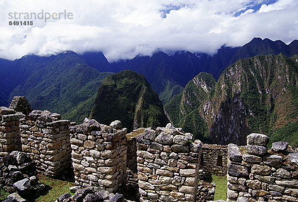 Tal  Ruine  Ansicht  Urubamba  Zitadelle  Inka  Peru  Südamerika