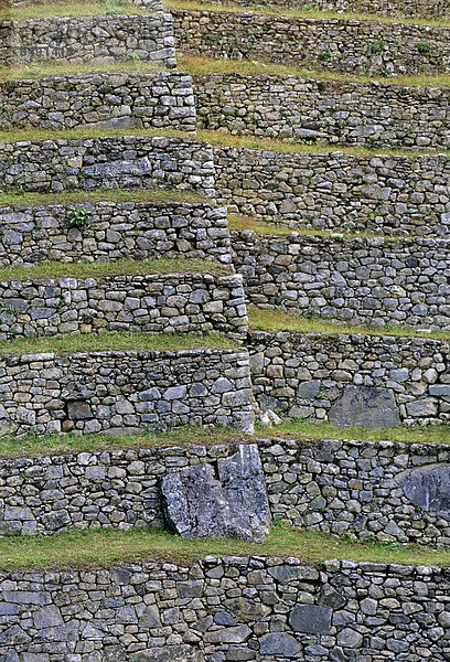 Steinmauer  trocken  Ruine  Zitadelle  Inka  Peru  Südamerika