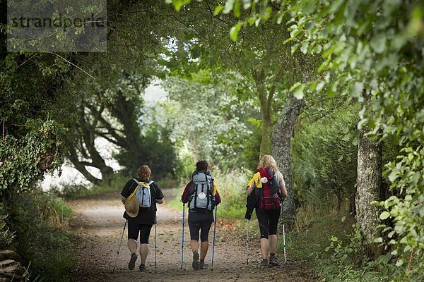 Rucksack  gehen  Pilgerer  Galicien  Spanien