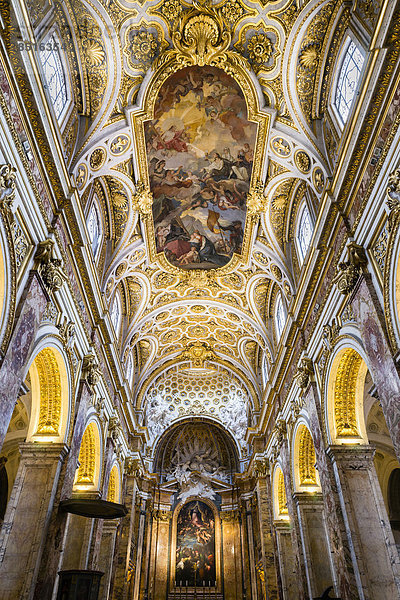 Hauptschiff mit Deckenfresko  Kirche San Luigi dei Francesi  Rom  Latium  Italien