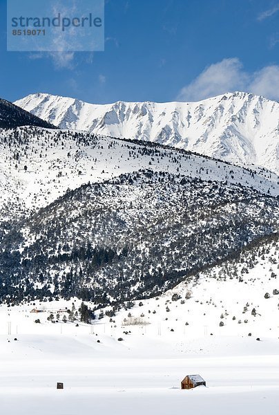 Berg  bedecken  Scheune  Nevada  unterhalb  Schnee