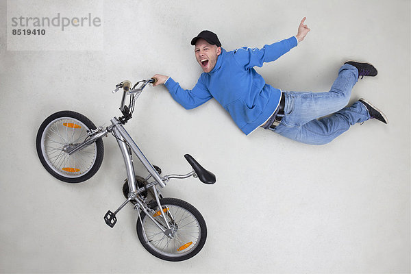 Man doing stunt on bicycle