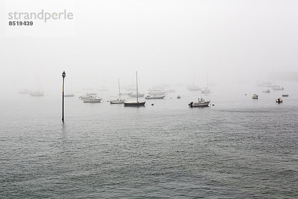 Frankreich  Bretagne  Saint-Malo  Hafen im Nebel