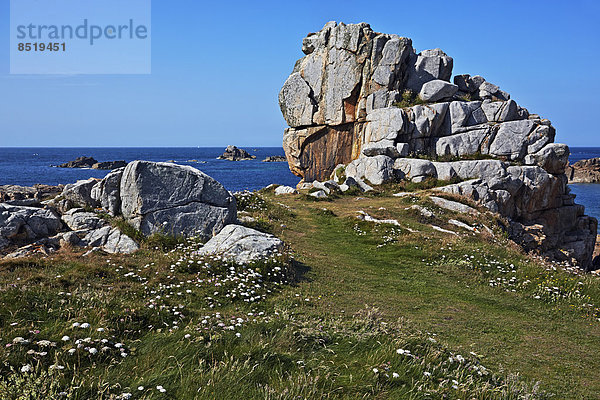 France  Bretagne  Plougrescant  Rock formations at the coast