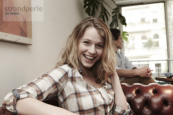 Portrait of happy young woman