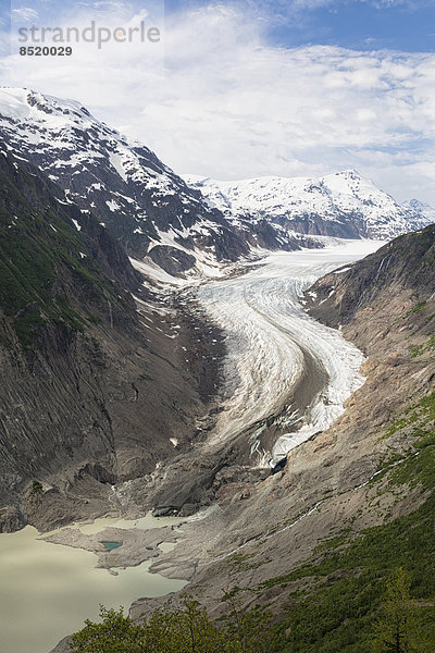 Border region Alaska-British Columbia  Tongue and lake of Salmon Glacier