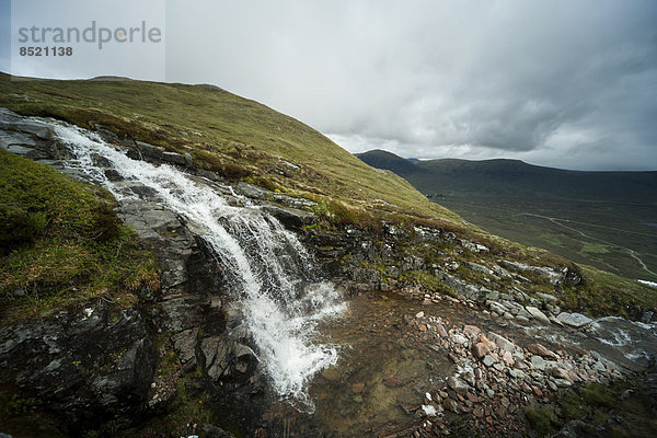 UK  Scotland  Glen Coe  waterfall at ski resort