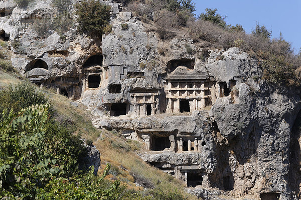 Türkei  Lykien  Antike Stadt Tlos  lykische Felsengräber