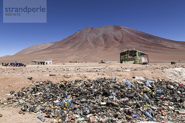 Border Bolißia Chile  Atacama-Wüste  Müllhaufen bei Hito Cajon