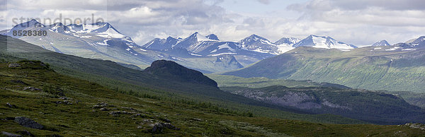 Panorama vom Prinskullen  Kvikkjokk  Norrbottens län  Schweden