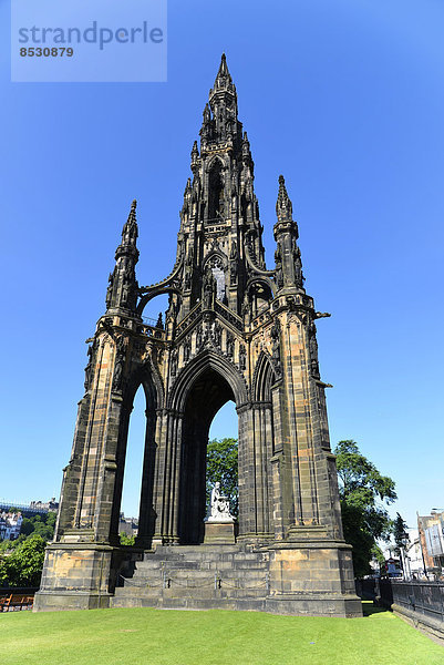 Denkmal für Sir Walter Scott  Edinburgh  Schottland  Großbritannien