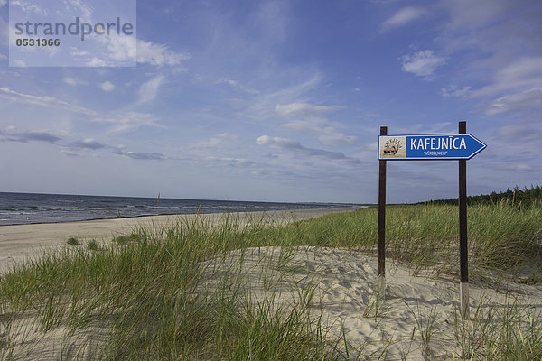 Strand Zeichen Meer Cafe Sand Baltikum Lettland Signal