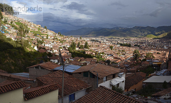 Stadt Tourist Geschichte Draufsicht Cuzco Cusco Peru