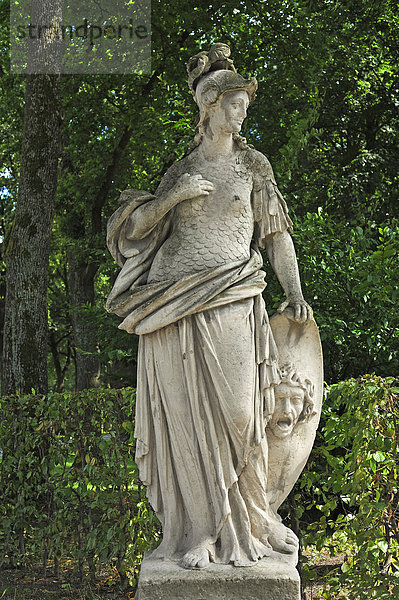 Barockskulptur  römische Göttin Minerva  Hofgarten  Bayreuth  Bayern  Deutschland