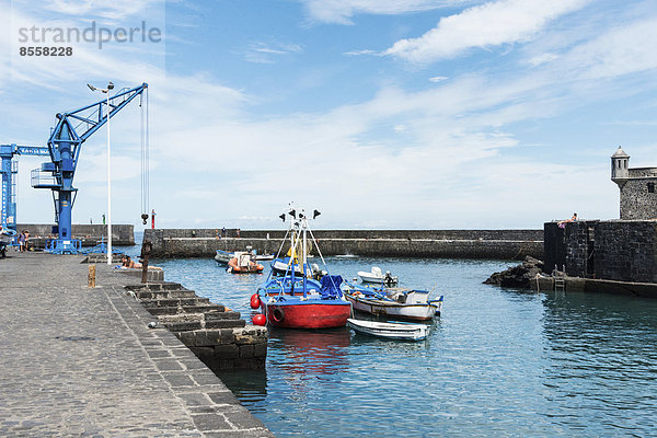 Alter Hafen von Puerto de la Cruz  Teneriffa  Kanarische Inseln  Spanien