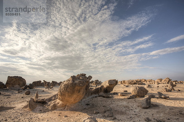 Steinerne Wüste im Abendlicht  Duqm  Oman