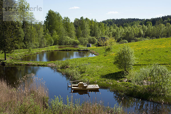 Landschaft mit Teichen im Zemaitija-Nationalpark  Litauen  Baltikum