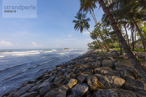 Felsiger Strandabschnitt  bei Maggona  Region Kapugoda  Westprovinz  Sri Lanka