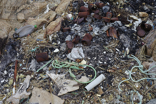 Müll am Strand  Nationalpark Pan de Azúcar  Chile